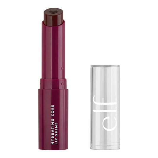 e.l.f. Hydrating Core Lip Shine with Shea Butter & Vitamin E, Tinted Lip Balm for A Smooth, Glossy Finish & Long-Lasting Moisture, Happy Dusty Rose