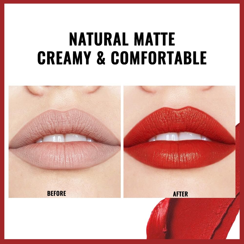 evpct Rich Rose Velvet Matte Lipstick Long Lasting Waterproof for Women