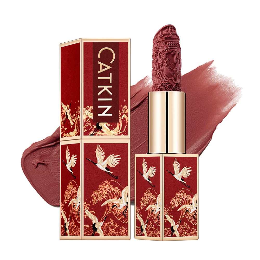 Catkin Semi-Matte Lipstick Hydrating High Impact Color Infused with Vitamin E and Avocado Oil Smooth Soft Texture Long Lasting Matte Finish 129