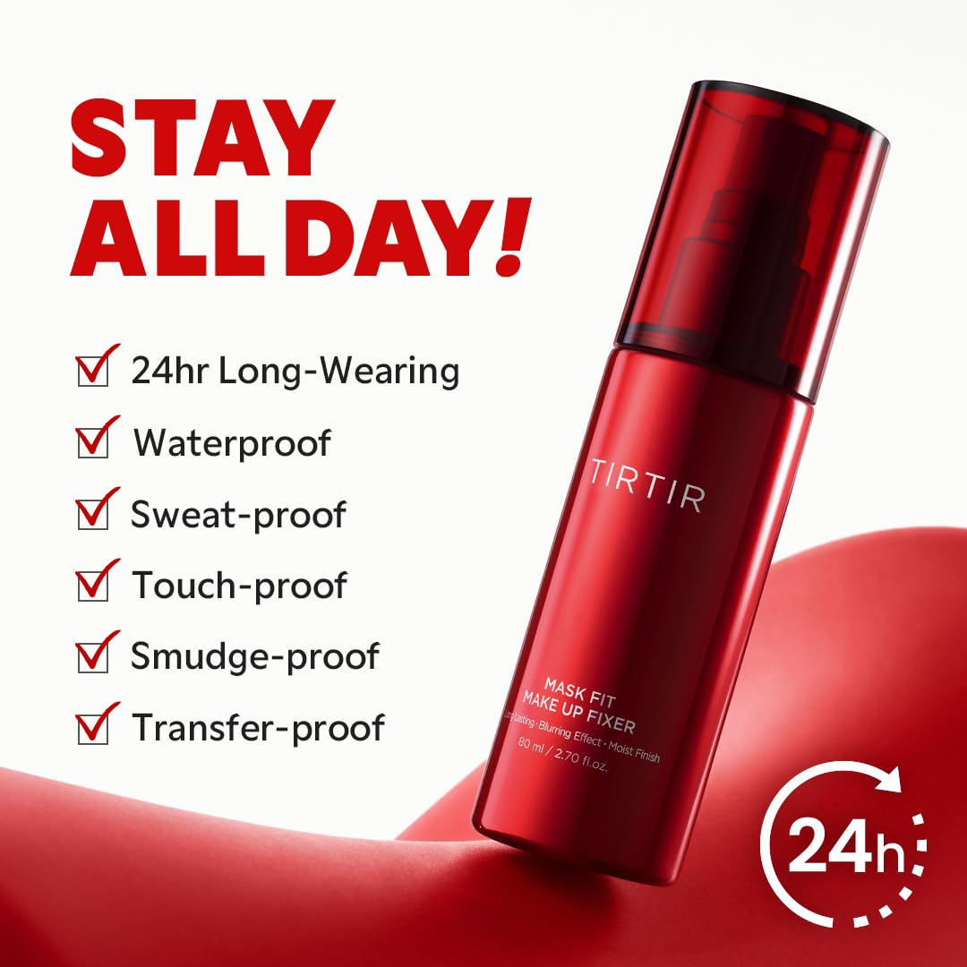 TIRTIR Mask Fit Make-up Fixer | 24H Transfer-Resistant Lightweight Non-Greasy Makeup Setting Spray 2.7 Fl Oz