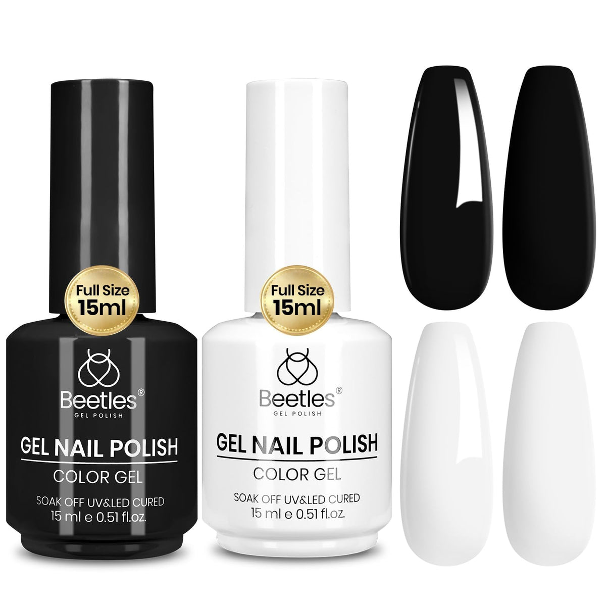 Beetles White Gel Nail Polish, 1pc 15ml White Gel Polish