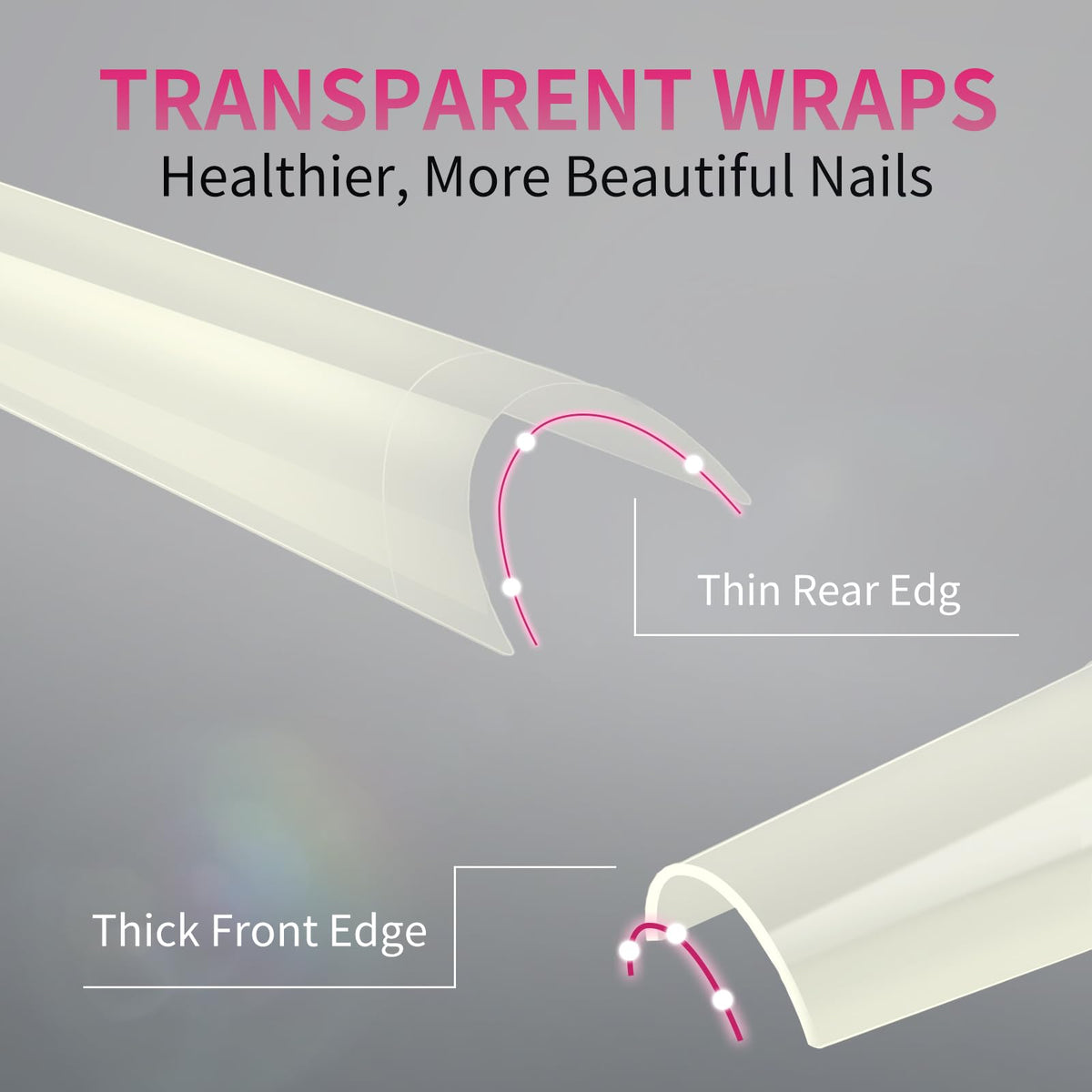 krofaue Extra Long Stiletto Nail Tips - False Clear Nais