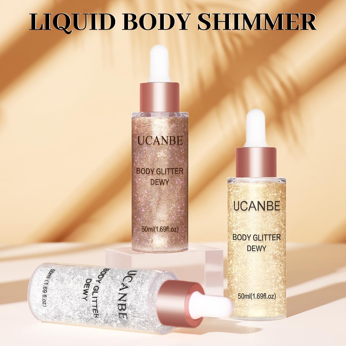 UCANBE Body Glitter Drops, Hydrating Shimmer for Face Glow