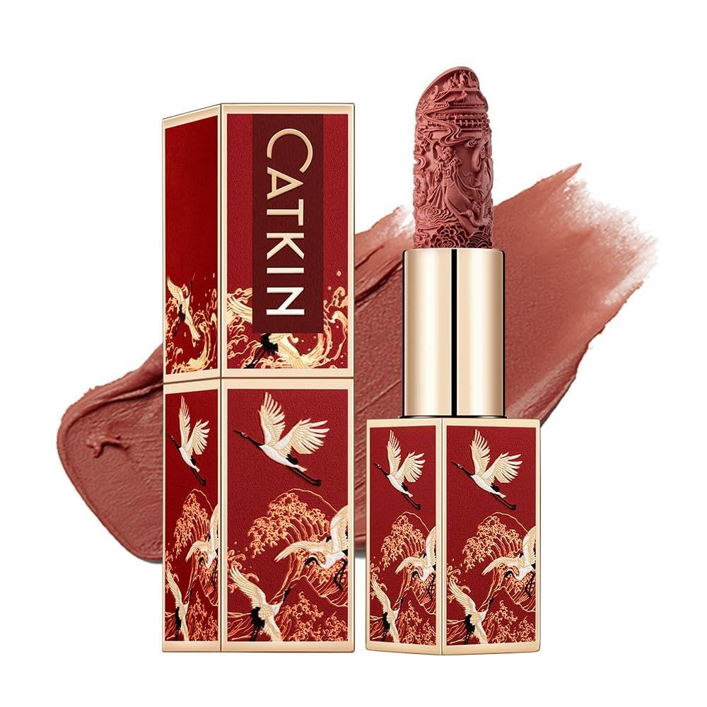 Catkin Semi-Matte Lipstick Hydrating High Impact Color Infused with Vitamin E and Avocado Oil Smooth Soft Texture Long Lasting Matte Finish 129
