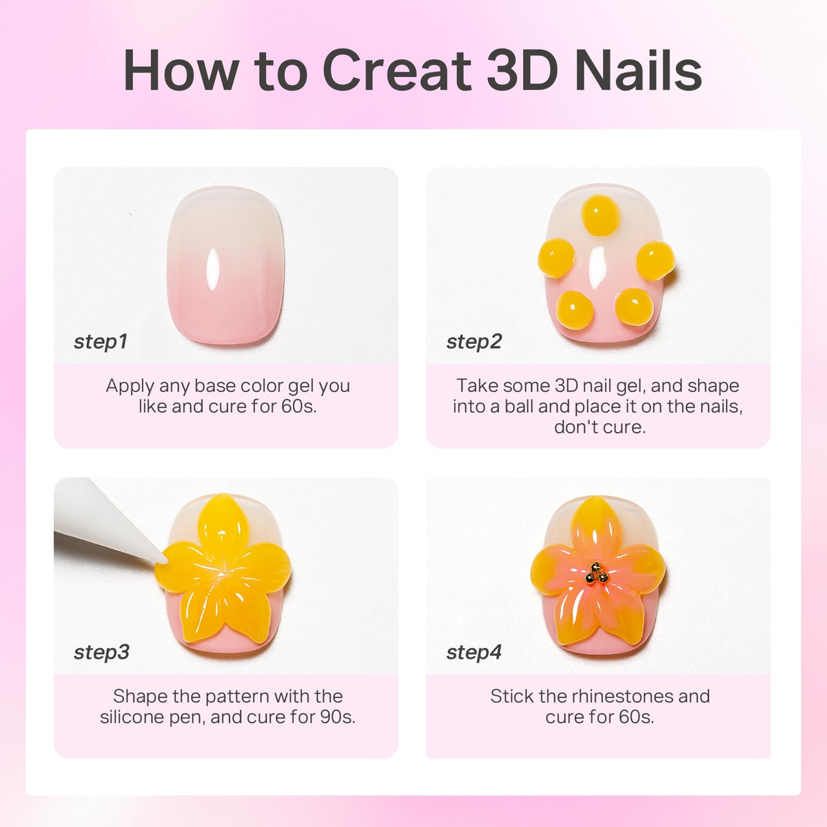 MIZHSE 3D Nail Scupting Gel for Nail Art, 6PCS Neon Colors Non-sticky