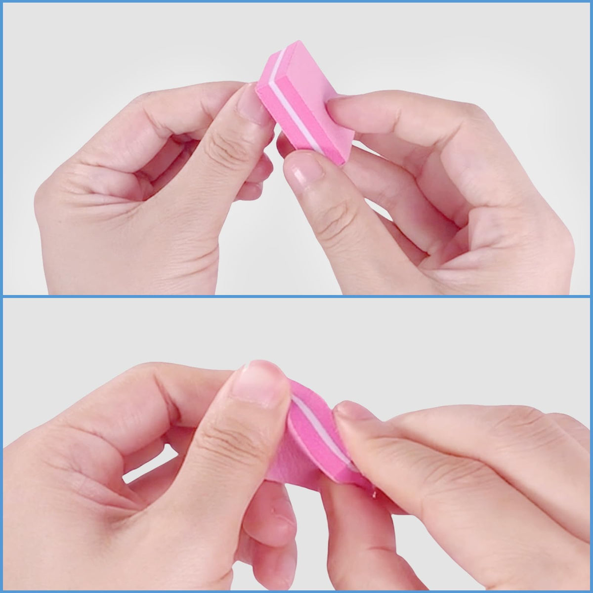 Nail Buffers (50 Pack), Mini Buffer Block Nail File for Acrylic Nails and Natural Nails, 100/180 Grit Nail Buffer Block Bulk Buffing Blocks for Nail Buff Professional Manicure File Blocks Set Pink