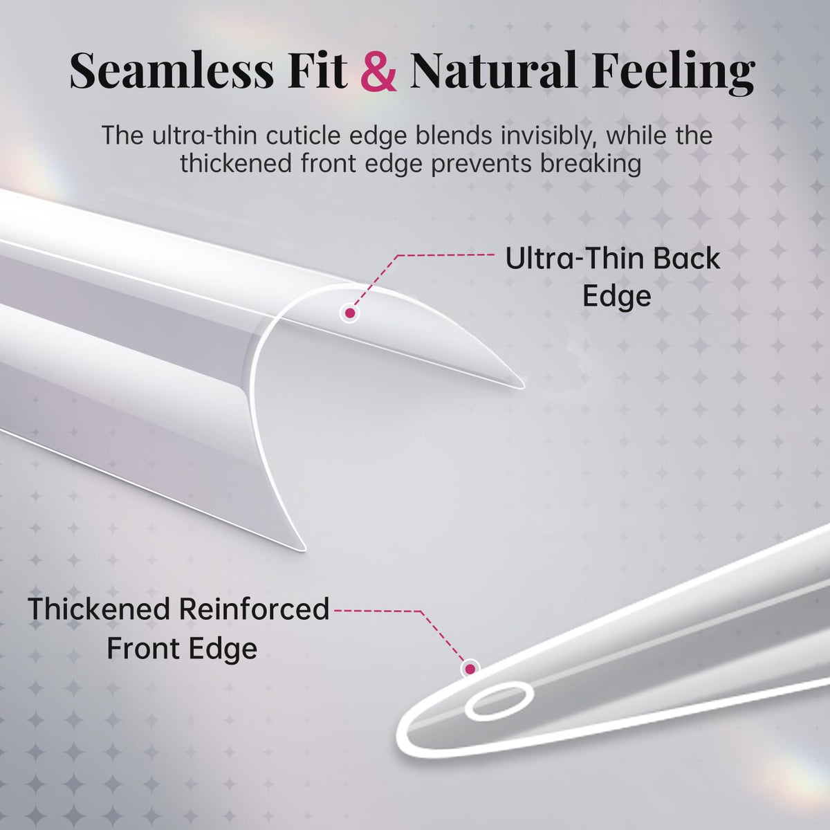 krofaue Extra Long Stiletto Nail Tips - False Clear Nais