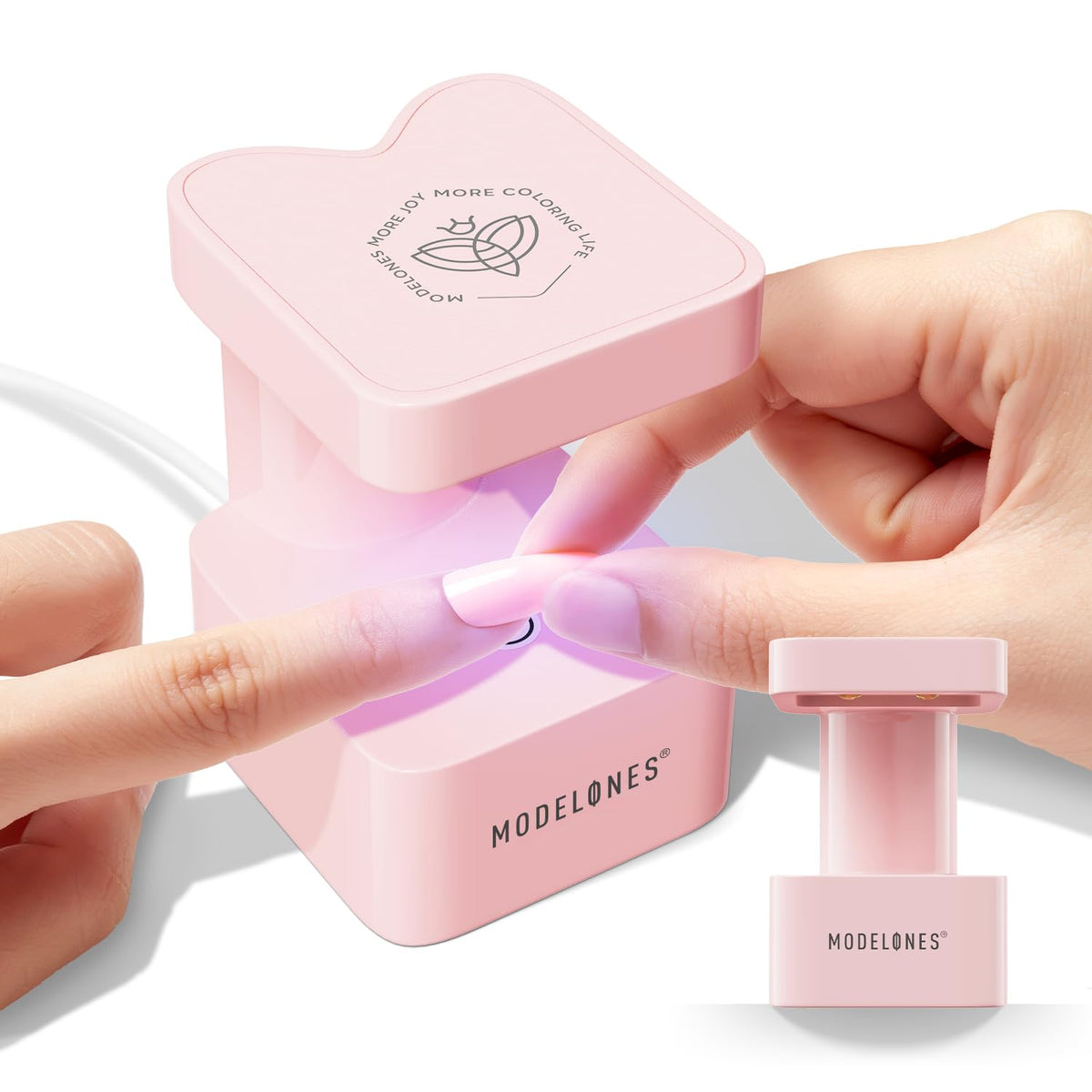 modelones Mini UV Light for Gel Nails Flash Curing 2 Timers Nail Stuff