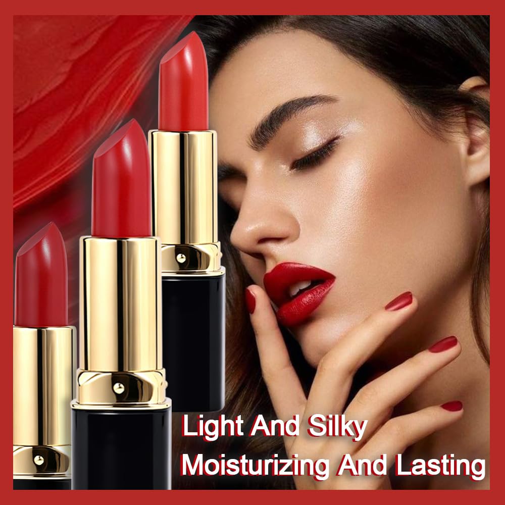 evpct Rich Rose Velvet Matte Lipstick Long Lasting Waterproof for Women