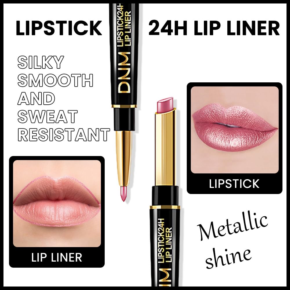 evpct 3Pcs Chestnut Nude Brown Matte Lip Liner and Lipstick Combo Set Kit for Women Antique Rose Magic Lipstick 24 Hours Original Lip Liner Makeup Stain Long Lasting Waterproof Smudge Proof labial