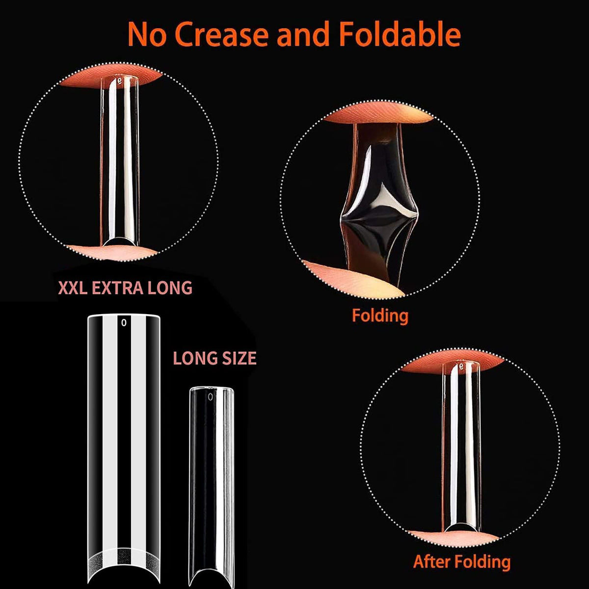 UNA GELLA Square Nail Tips XXL Long Half Cover Gel Tips 120PCS