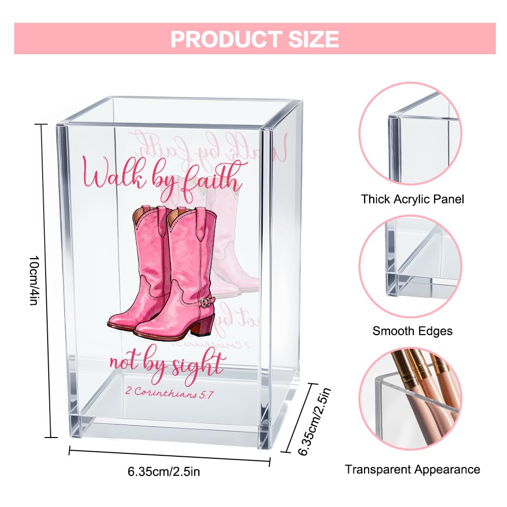 Never Let Anyone Dull Your Sparkle Acrylic Makeup Brush Organizer Holder, Girl Power Desk Acrylic Brushes Storage, Inspirational Quote Gifts for Women Friend Sister Make Up Artist Makeup Lover