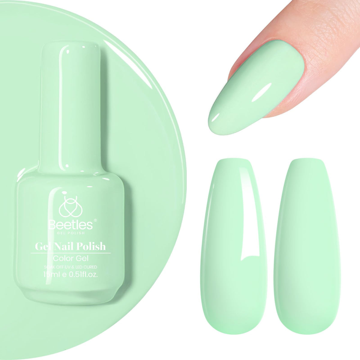 Beetles White Gel Nail Polish, 1pc 15ml White Gel Polish