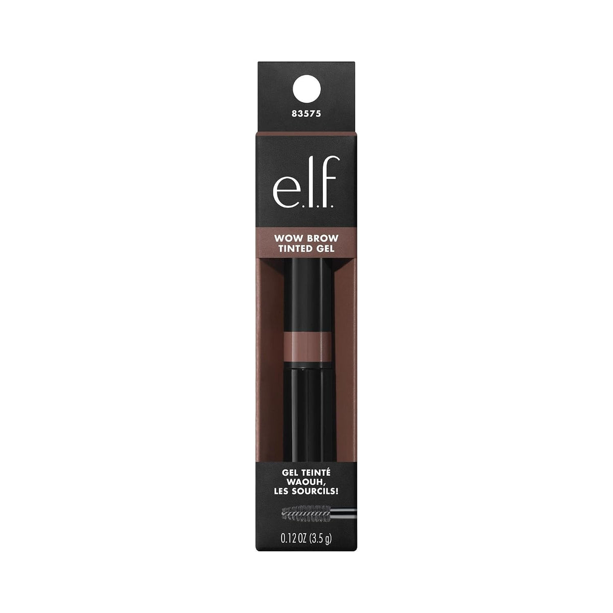 e.l.f. Wow Brow Gel, Volumizing, Buildable, Wax-Gel Hybrid, Creates Full, Voluminous-Looking Brows, Locks Brow Hairs In Place, Neutral Brown, Fiber-Infused 3.5g