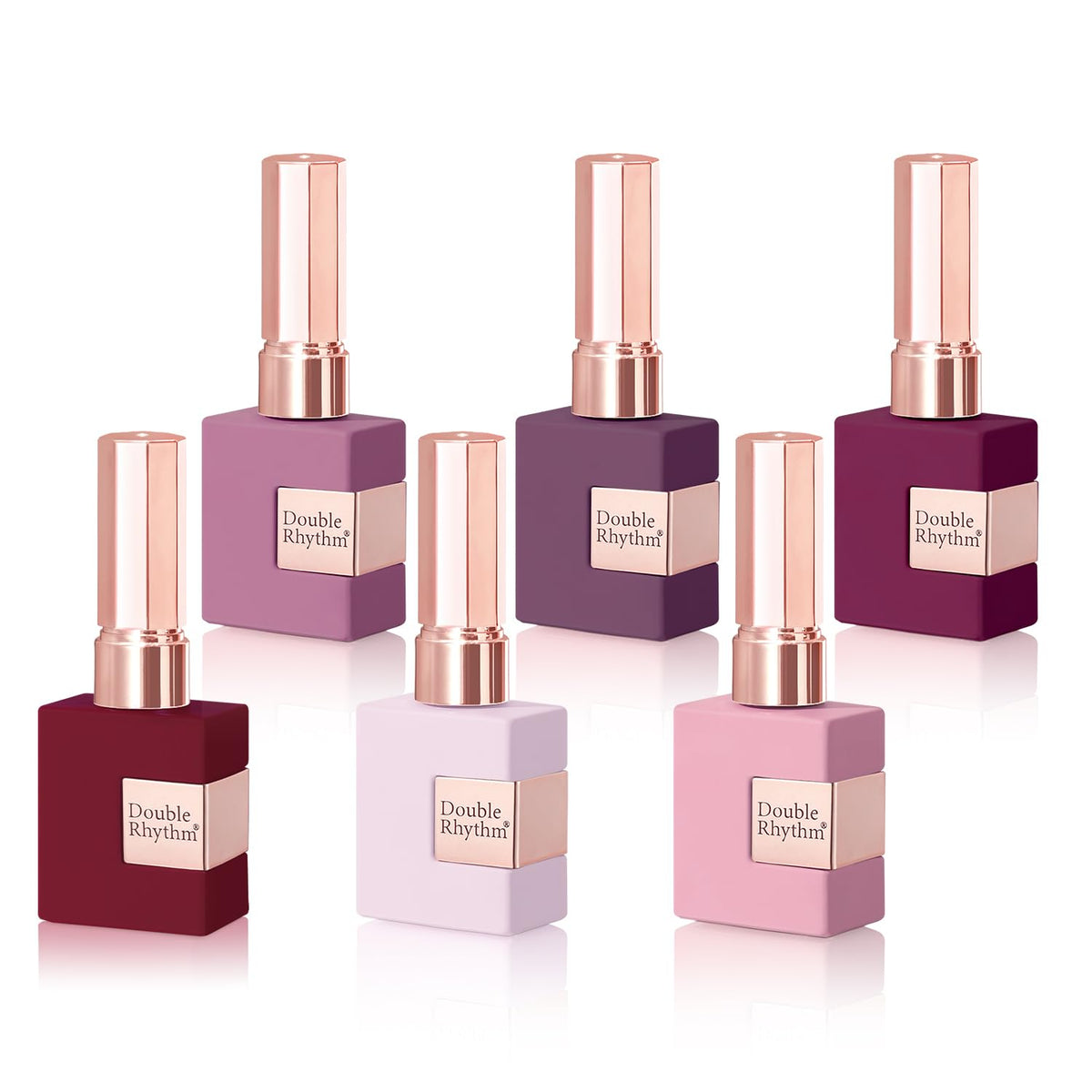 Double Rhythm 6 Pcs 15 ML Gel Polish Set Same Color Same Bottle Soak Off Gel Polish Kit Nail Art Manicure Salon DIY at Home for Women (Dark Light Brown Orange Maroon-T6-6)