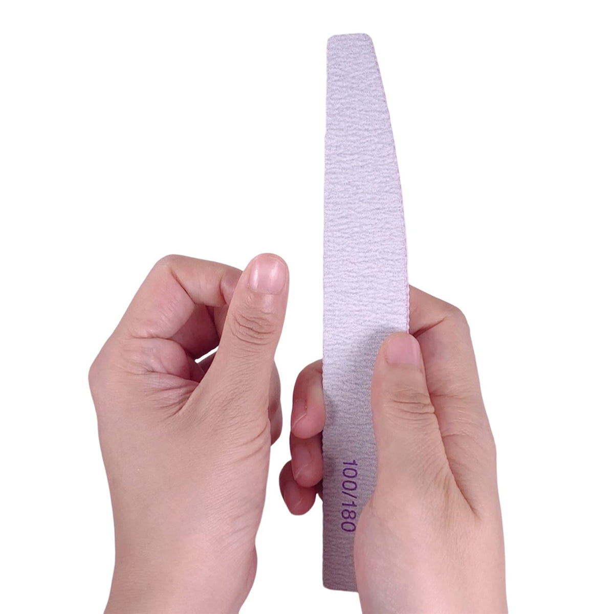 50 Pcs Nail File, Emery Board Nail Files for Acrylic Nails and Natural Nails, 100/180 Grit Double Sided Fingernail File Gel Nail Professional Reusable Washable Manicure Pedicure Kit Set Gray