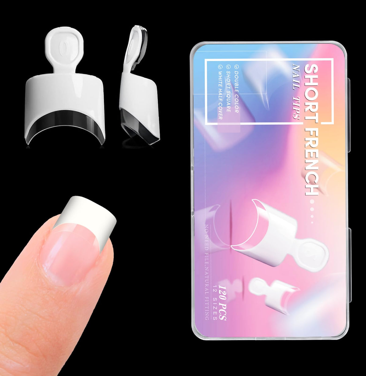 krofaue Extra Long Stiletto Nail Tips - False Clear Nais