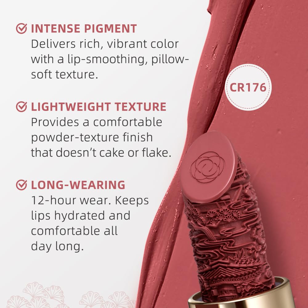 Catkin Semi-Matte Lipstick Hydrating High Impact Color Infused with Vitamin E and Avocado Oil Smooth Soft Texture Long Lasting Matte Finish 129
