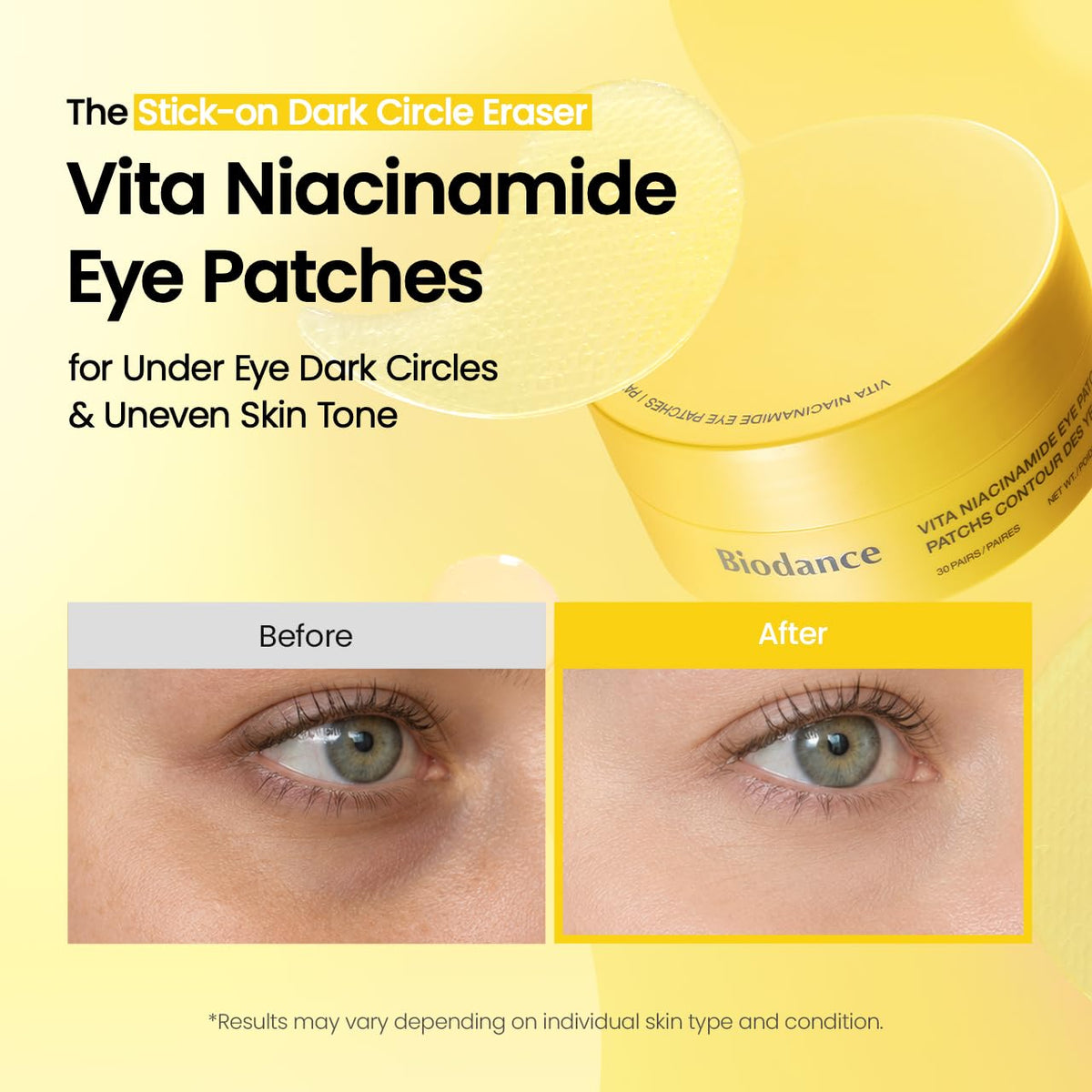 BIODANCE Hydrogel Eye Patches for Under Eye - Collagen Peptide, Anti Wrinkle & Fine Lines (60 Count)