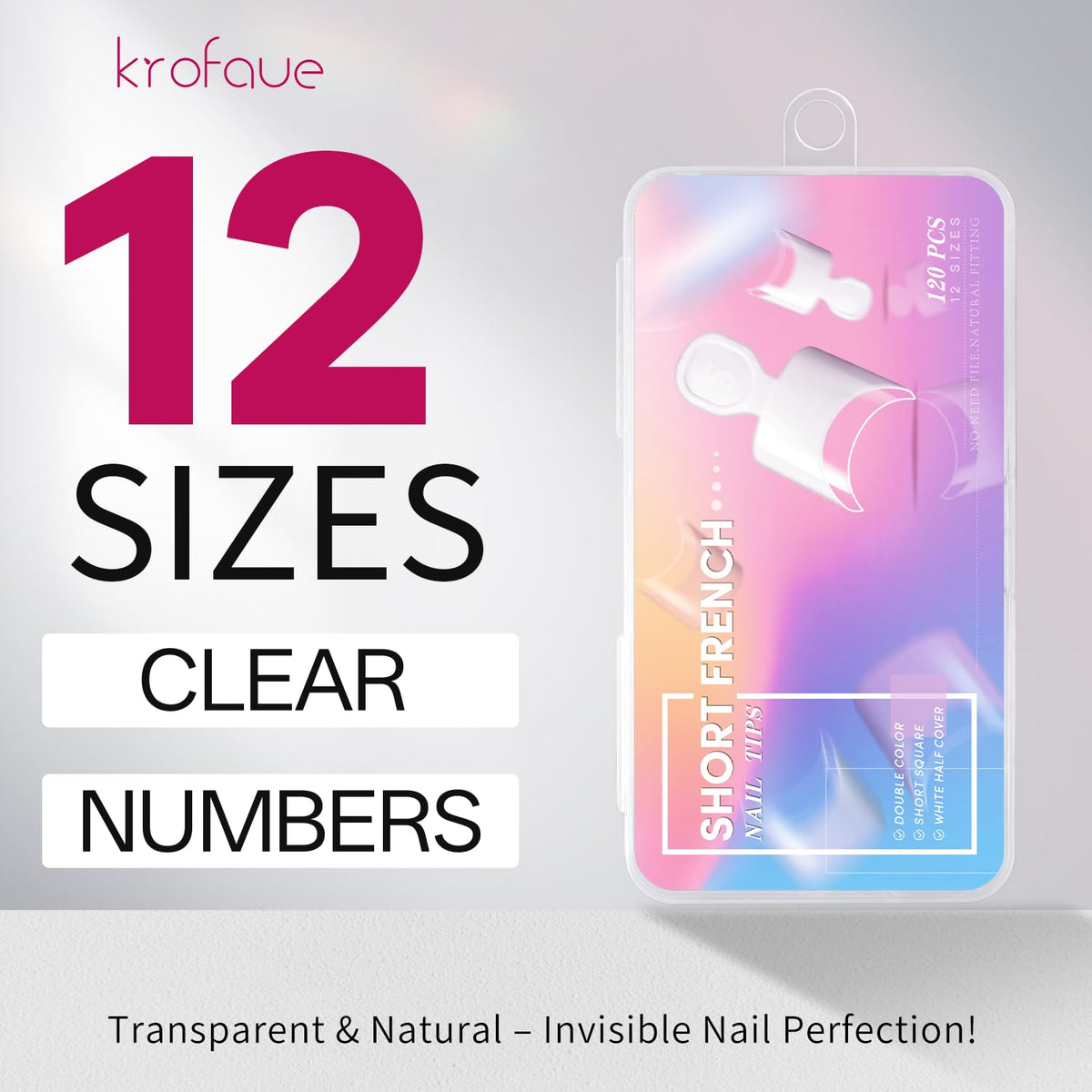 krofaue Extra Long Stiletto Nail Tips - False Clear Nais