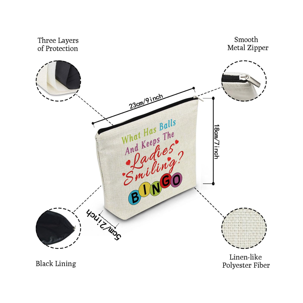 Funny Quote Print Small Cosmetic Bag -1