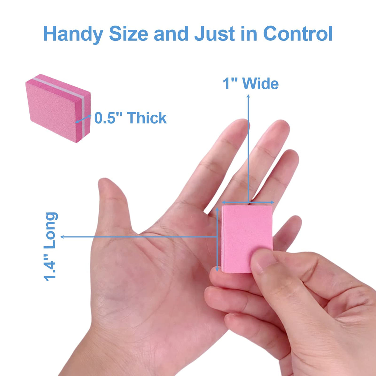 Nail Buffers (50 Pack), Mini Buffer Block Nail File for Acrylic Nails and Natural Nails, 100/180 Grit Nail Buffer Block Bulk Buffing Blocks for Nail Buff Professional Manicure File Blocks Set Pink