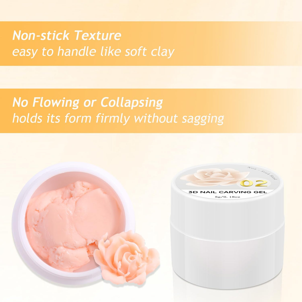 3D Nail Sculpting Gel Kit, Clear & Black Solid Builder Gel
