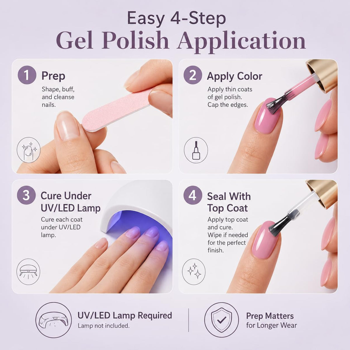 Beetles Gel Nail Polish Kit with U V Light - 80Pcs 55 Colors Gel Nail Kit