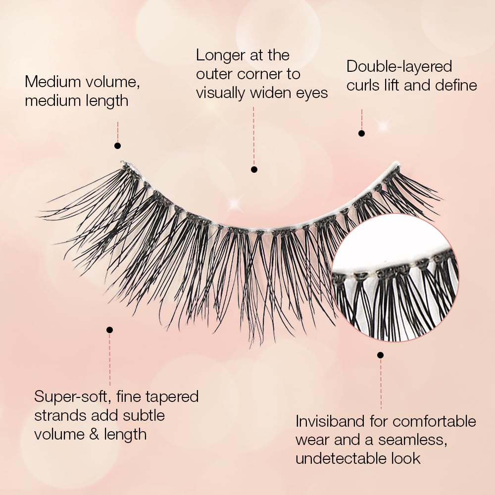Ardell Naked Lashes 421 Subtle Volume Natural Look False Eyelashes, 4 Pairs