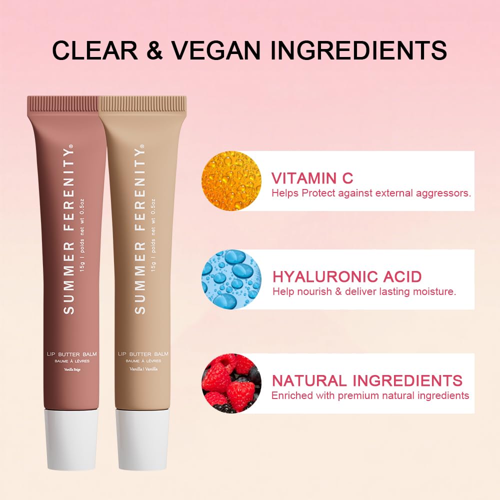 4 PCS Summer Lip Balm Tinted Lip Butter Balm - Conditioning Lip Mask,Ultra-Hydrating,Instant Moisture, Shine,Hydration - Sheer-Tinted,Soothing Lip Care - 0.5 Fl Oz (Pack of 4)