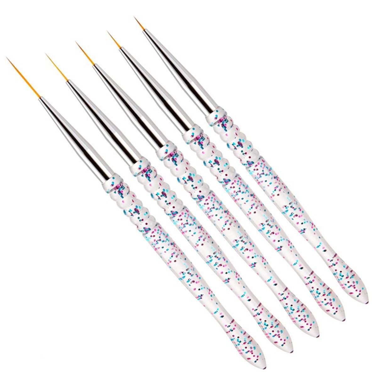 5 Pcs Nail Art Sculpture Pen Dual Tipped Silicone Nail Tools Nail Art Silicone Brushes for Design Nail Carving Drawing Shaping Effect