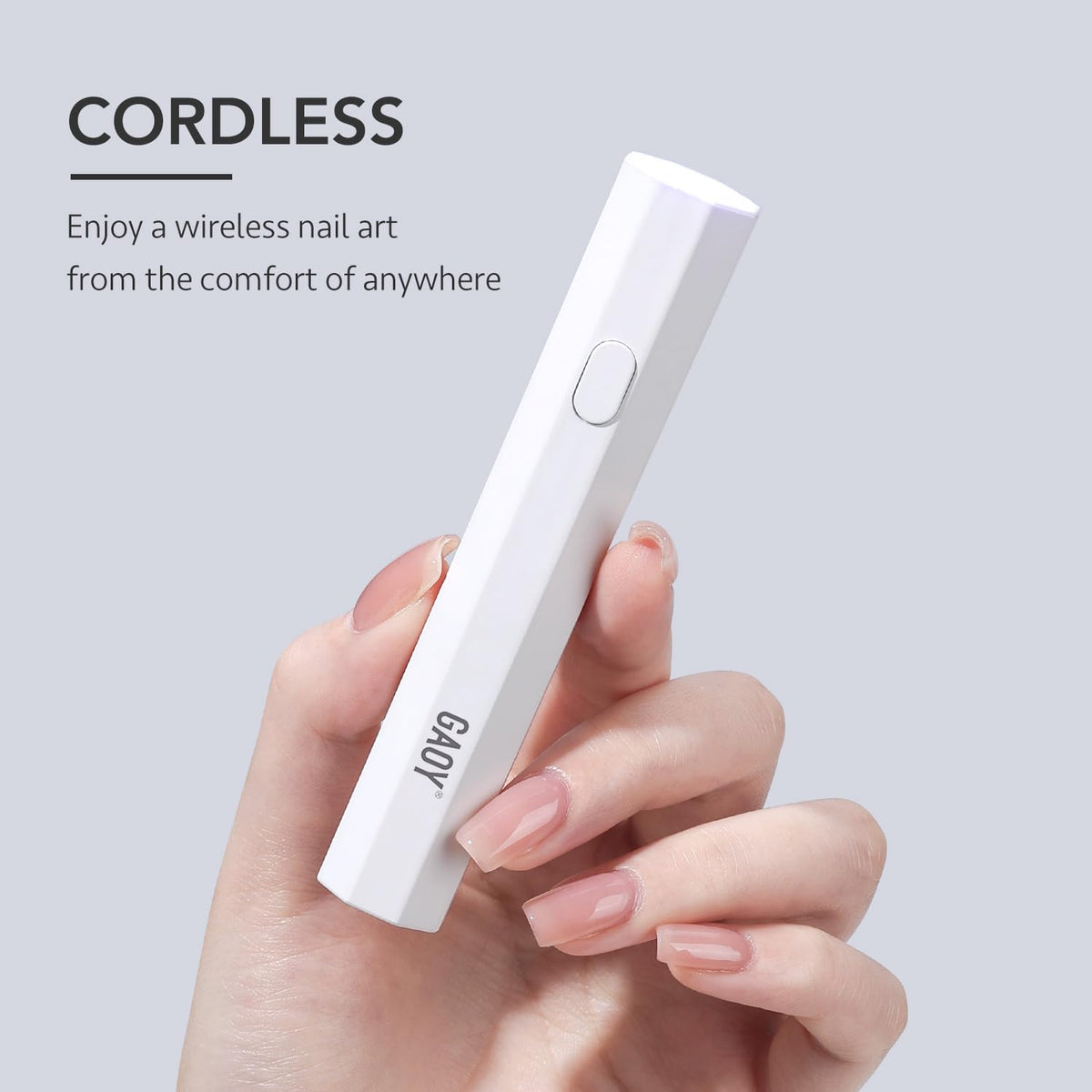 GAOY Handheld UV Light for Gel Nails, Cordless Nail Lamp, White