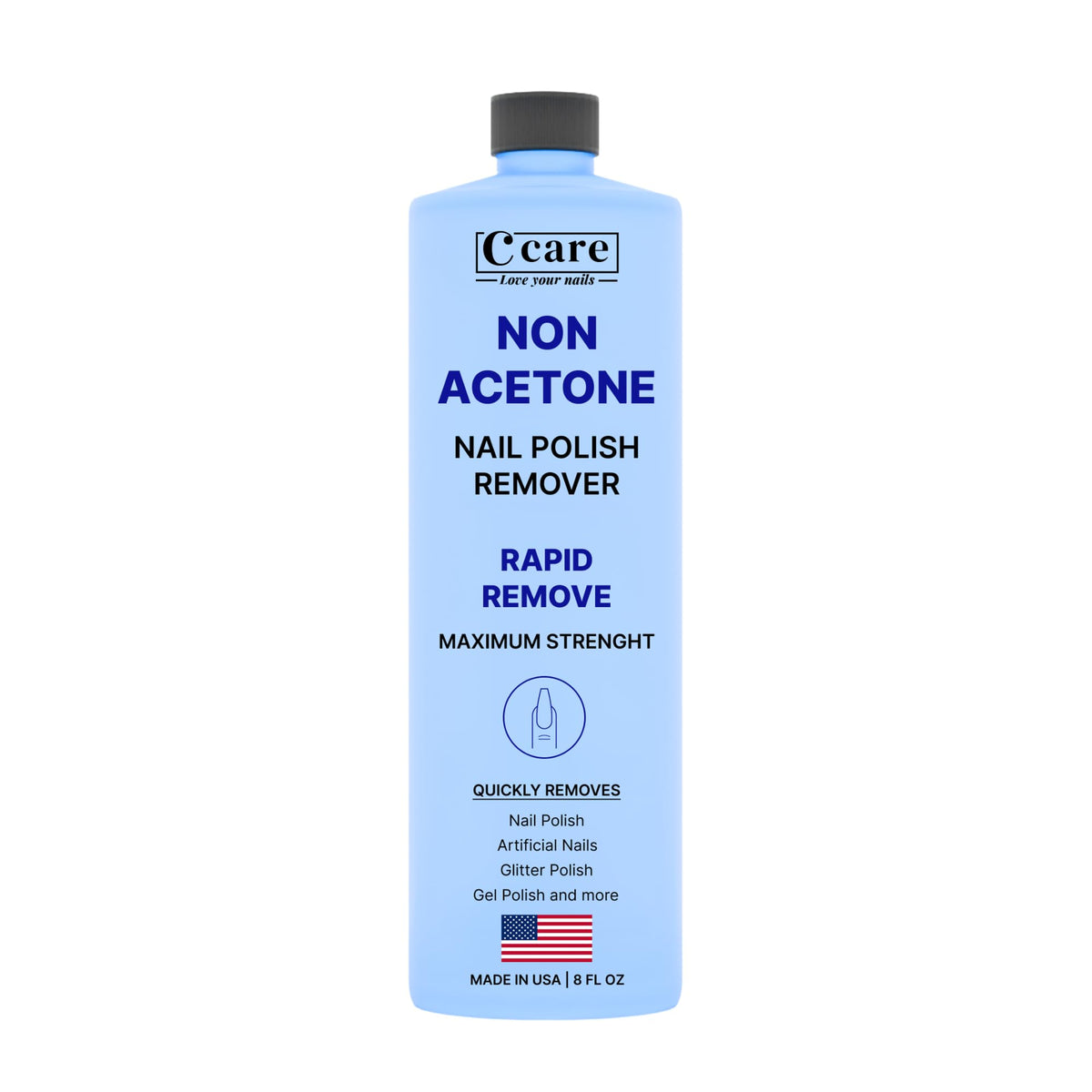 100% Pure Acetone Nail Polish Remover | Professional Quality | Easy To Use | Rapidly Removes Natural, Gel, Acrylic, shellac, and Glitter Nails | 8 Fl oz