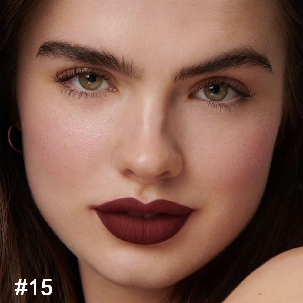 evpct 3Pcs Chestnut Nude Brown Matte Lip Liner and Lipstick Combo Set Kit for Women Antique Rose Magic Lipstick 24 Hours Original Lip Liner Makeup Stain Long Lasting Waterproof Smudge Proof labial
