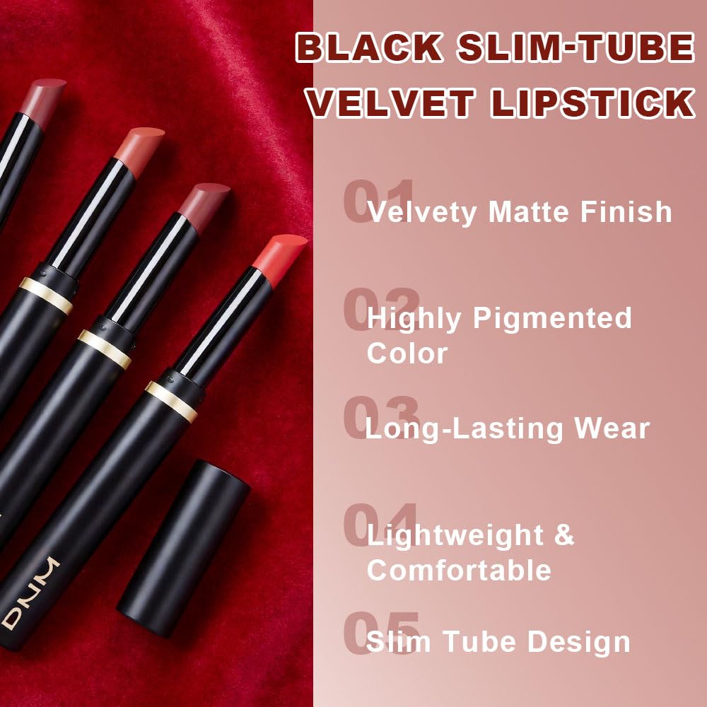 evpct Rich Rose Velvet Matte Lipstick Long Lasting Waterproof for Women