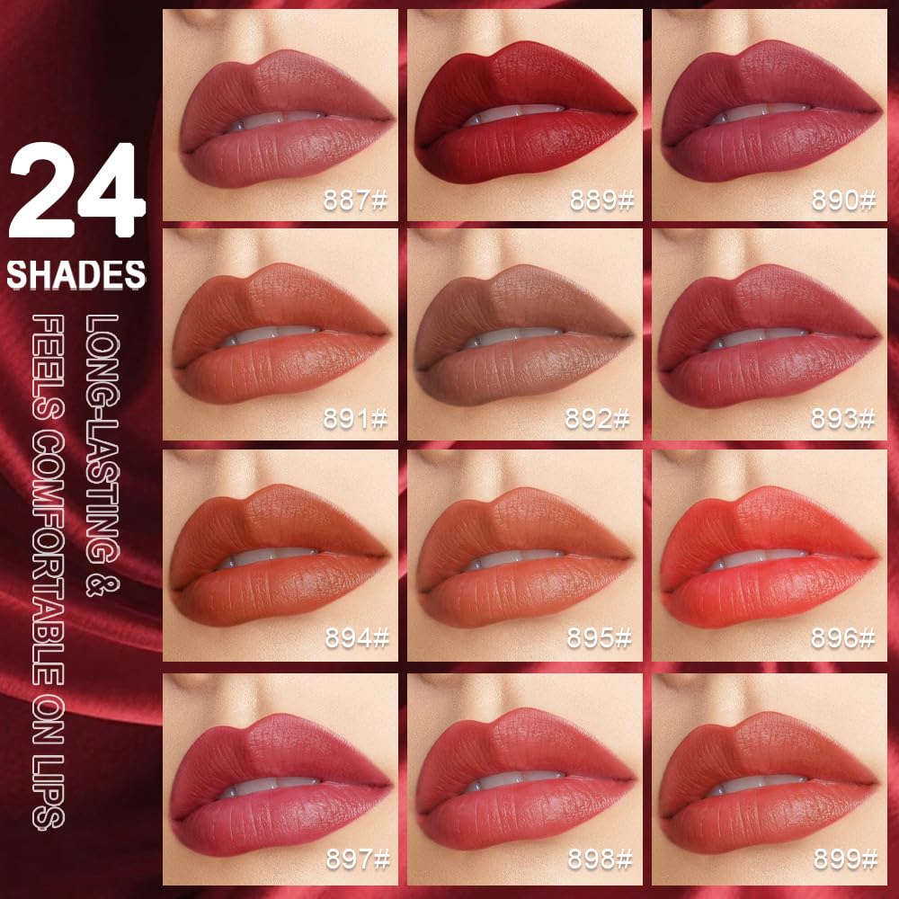 evpct Rich Rose Velvet Matte Lipstick Long Lasting Waterproof for Women