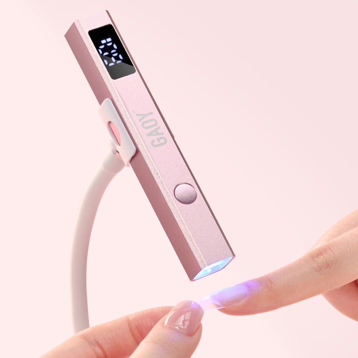 GAOY Handheld UV Light for Gel Nails with Stand, Cordless Nail Lamp, Silver