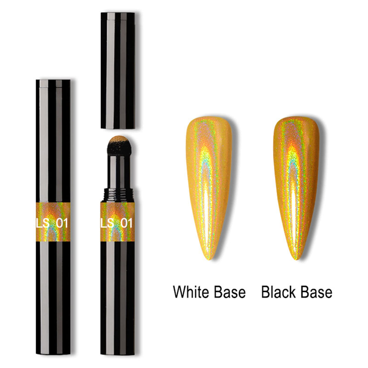 Rose Gold Chrome Nail Powder Pen,RoseFlower 6 pcs Metallic Nail Art Pigment Powder Pen Set, Shiny Nail Glitter Powder Air Cushion Pen with Magic Mirror Effect for Nail Art Design Decoration