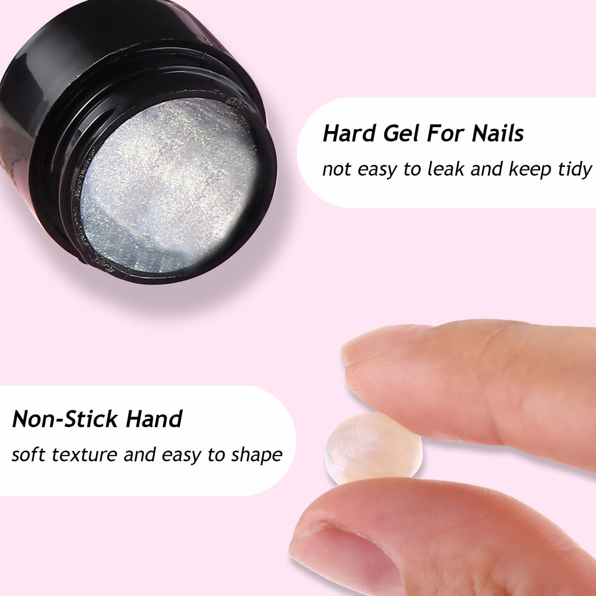 3D Nail Sculpting Gel Kit, Clear & Black Solid Builder Gel