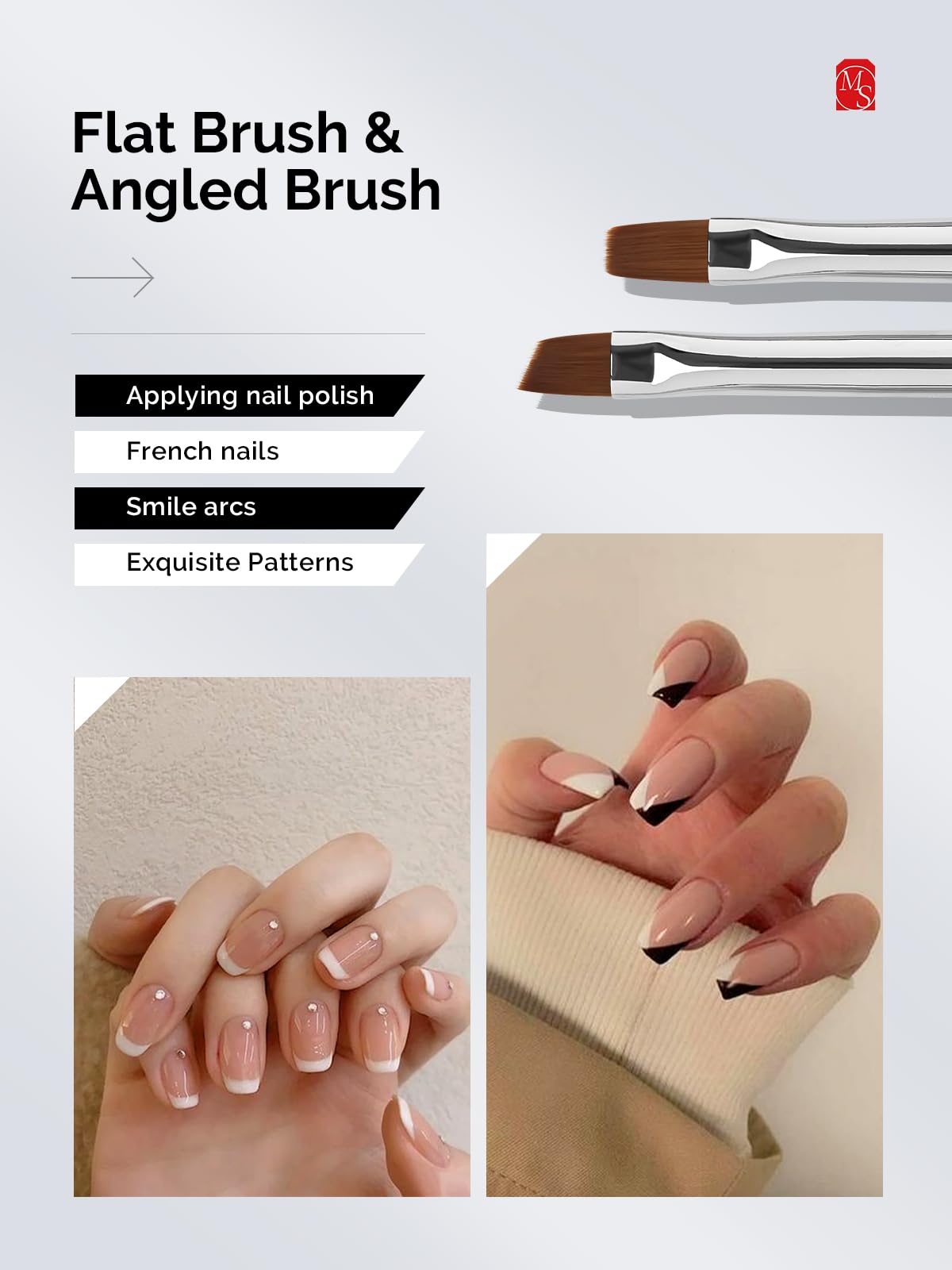 MelodySusie Nail Art Brushes Set, 6pcs Nail Art Design Pen Painting Tools