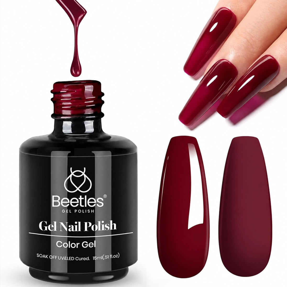 Beetles White Gel Nail Polish, 1pc 15ml White Gel Polish