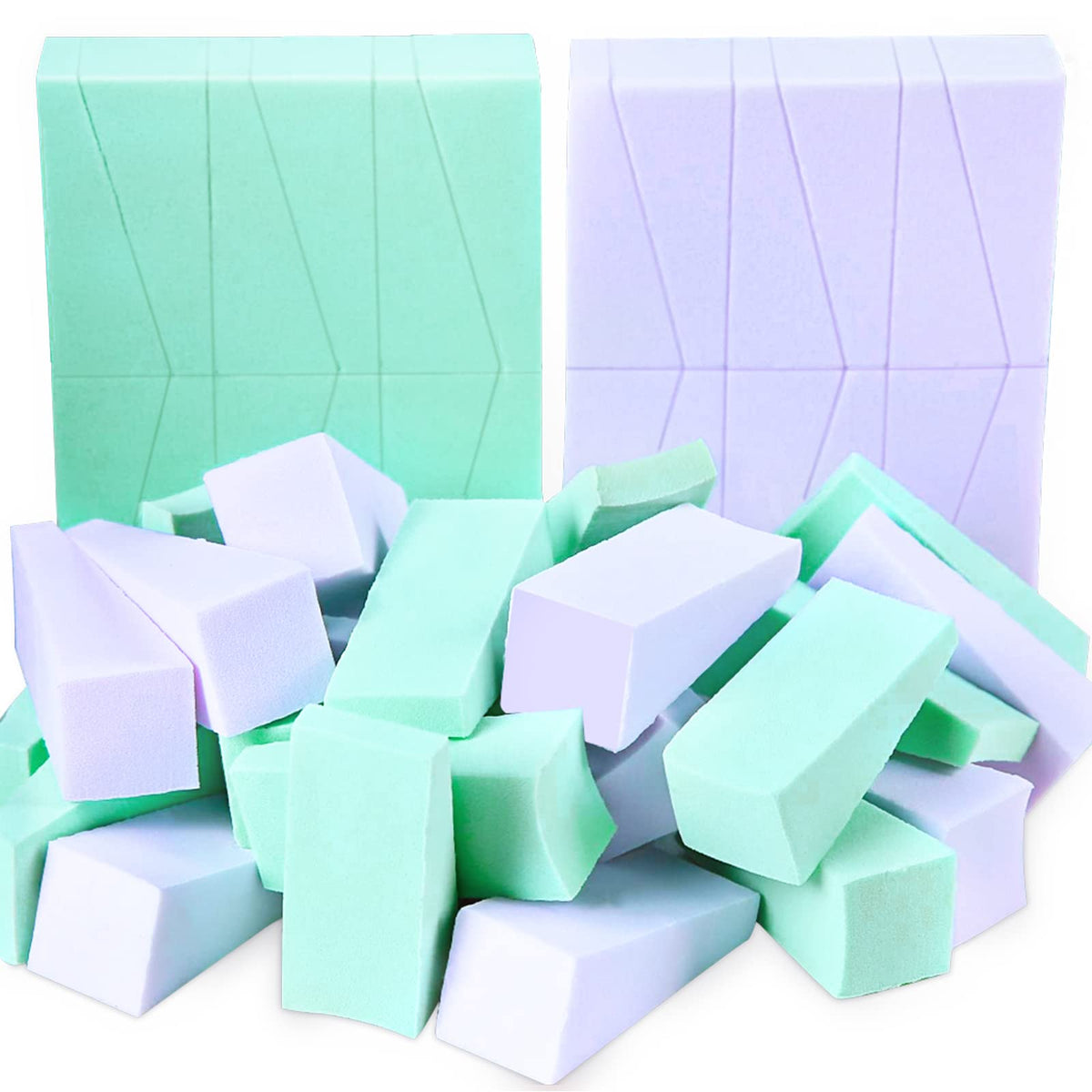Teenitor 48 Pieces Makeup Sponges For Foundation, Latex Free Small Wedge Shaped Sponge Applicator For Liquid Cream Foundation Festival Makeup
