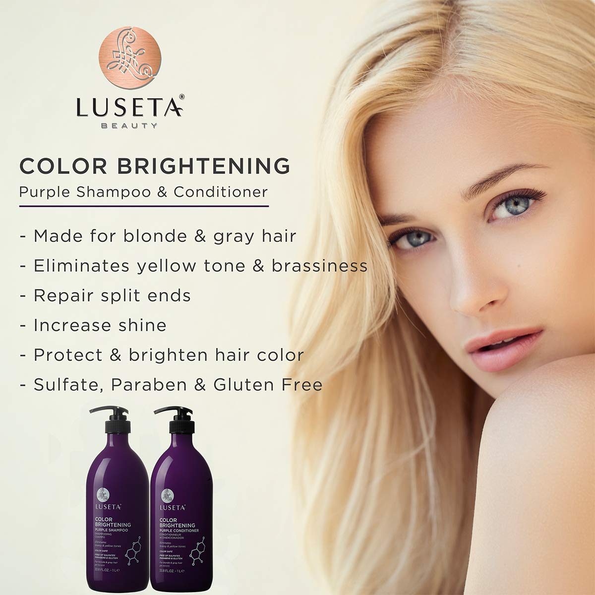 Luseta Rosemary Mint Shampoo and Conditioner Set for Hair Strengthening