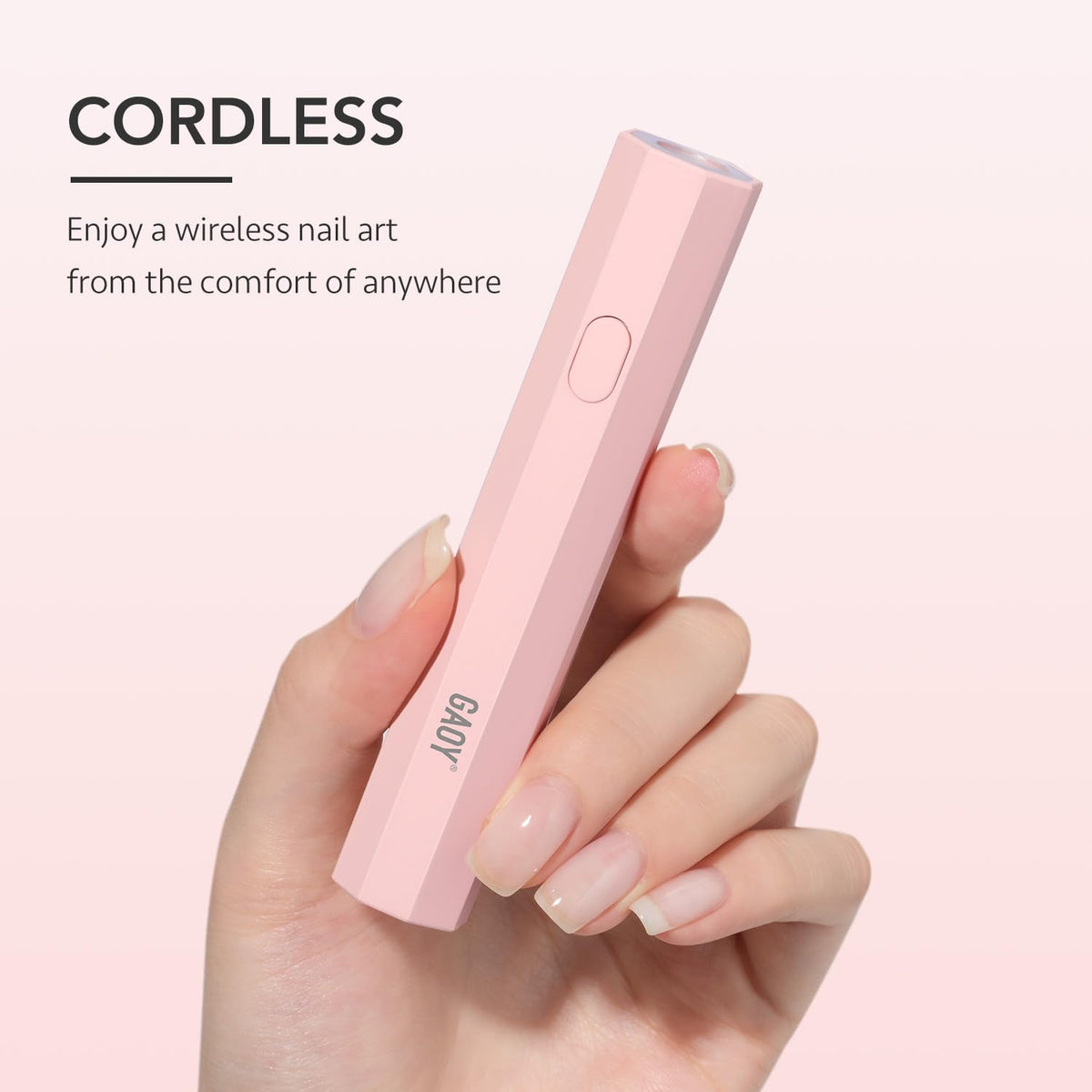 GAOY Handheld UV Light for Gel Nails, Cordless Nail Lamp, White