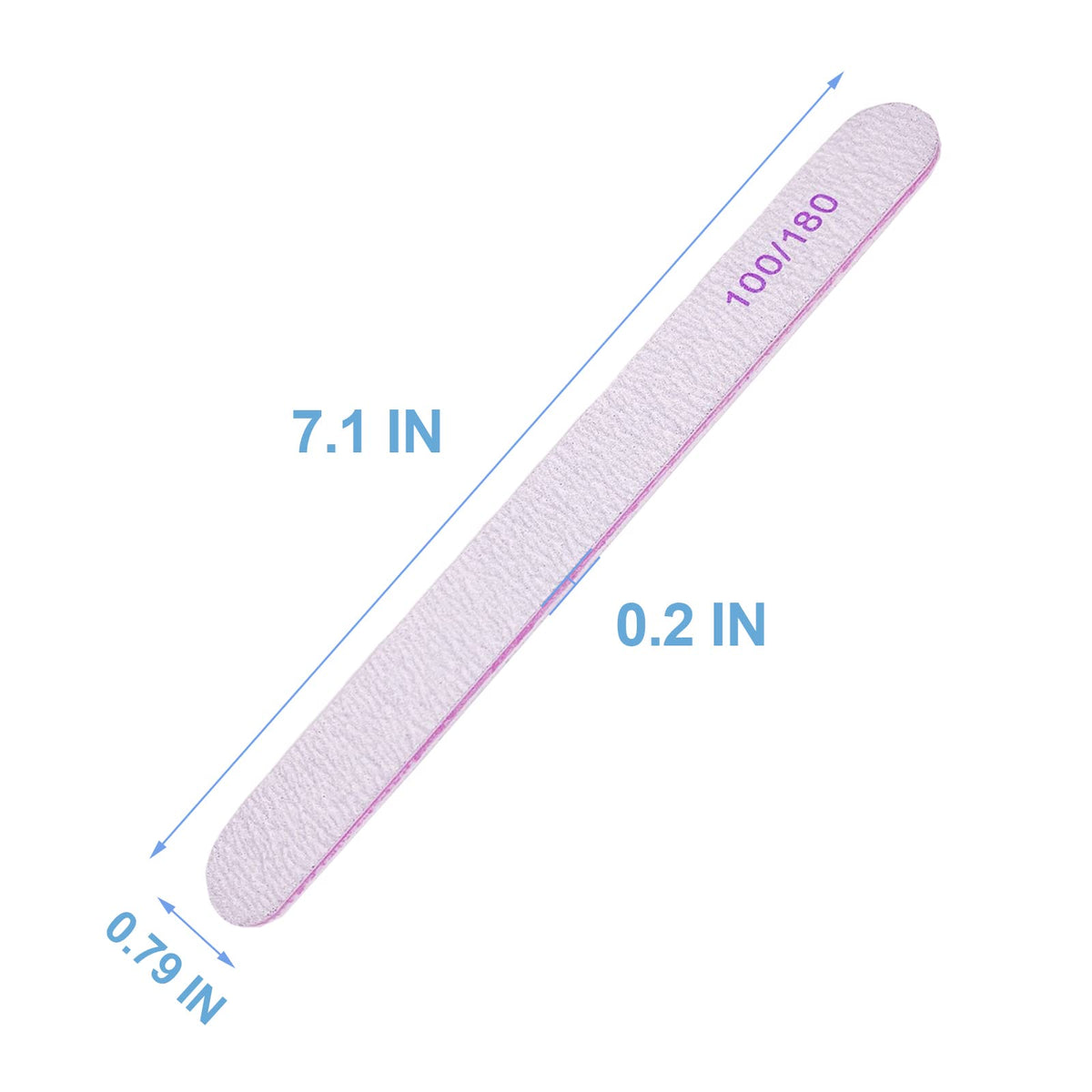 50 Pcs Nail File, Emery Board Nail Files for Acrylic Nails and Natural Nails, 100/180 Grit Double Sided Fingernail File Gel Nail Professional Reusable Washable Manicure Pedicure Kit Set Gray