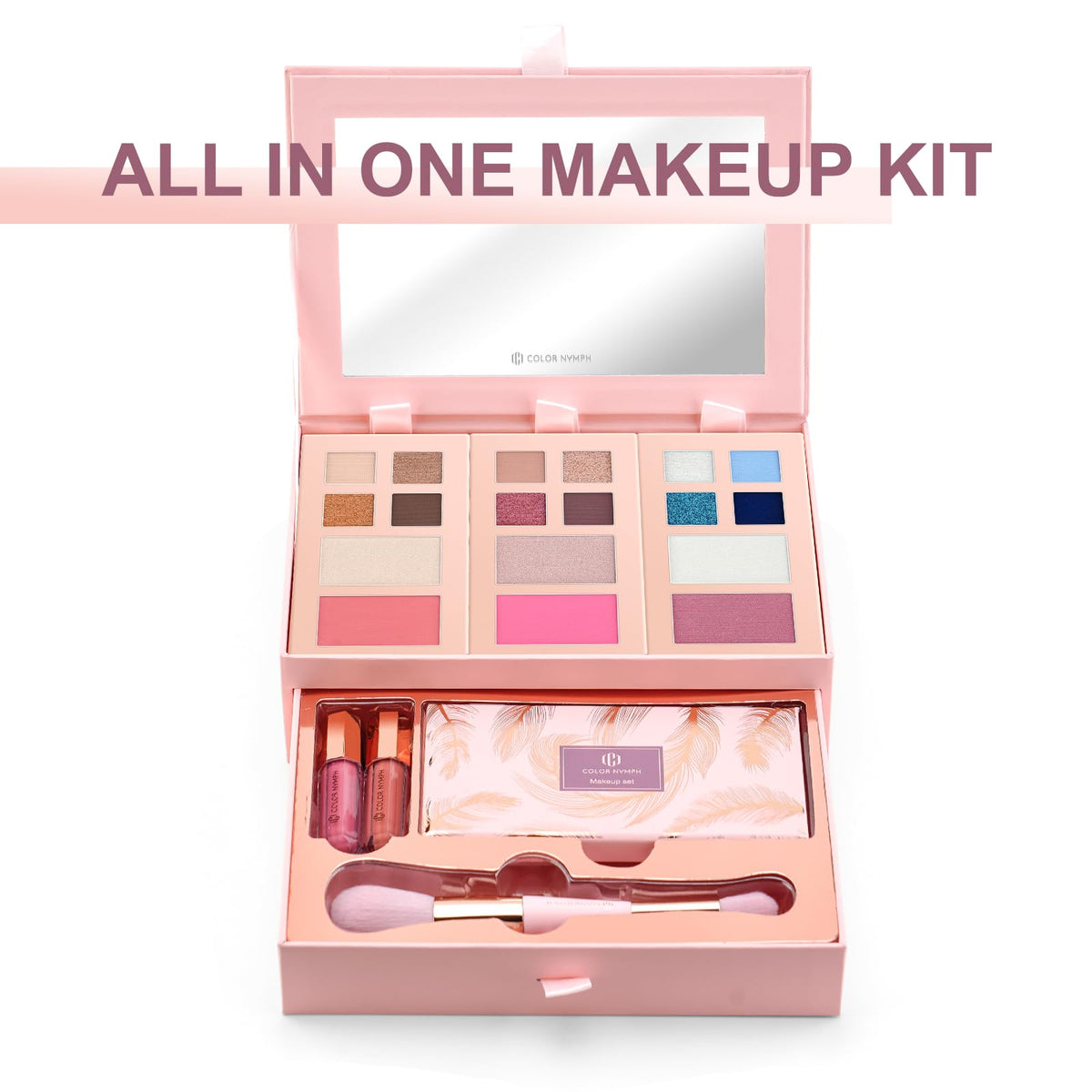Color Nymph Makeup Kit for Teens Girls Beginners Travel Make up Set Green