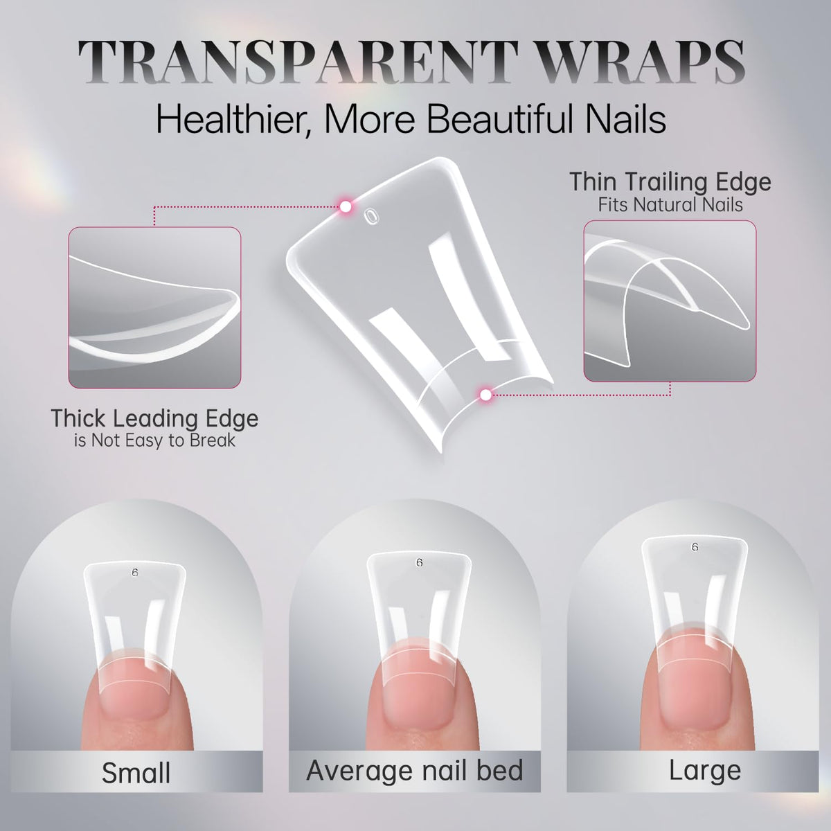 krofaue Extra Long Stiletto Nail Tips - False Clear Nais