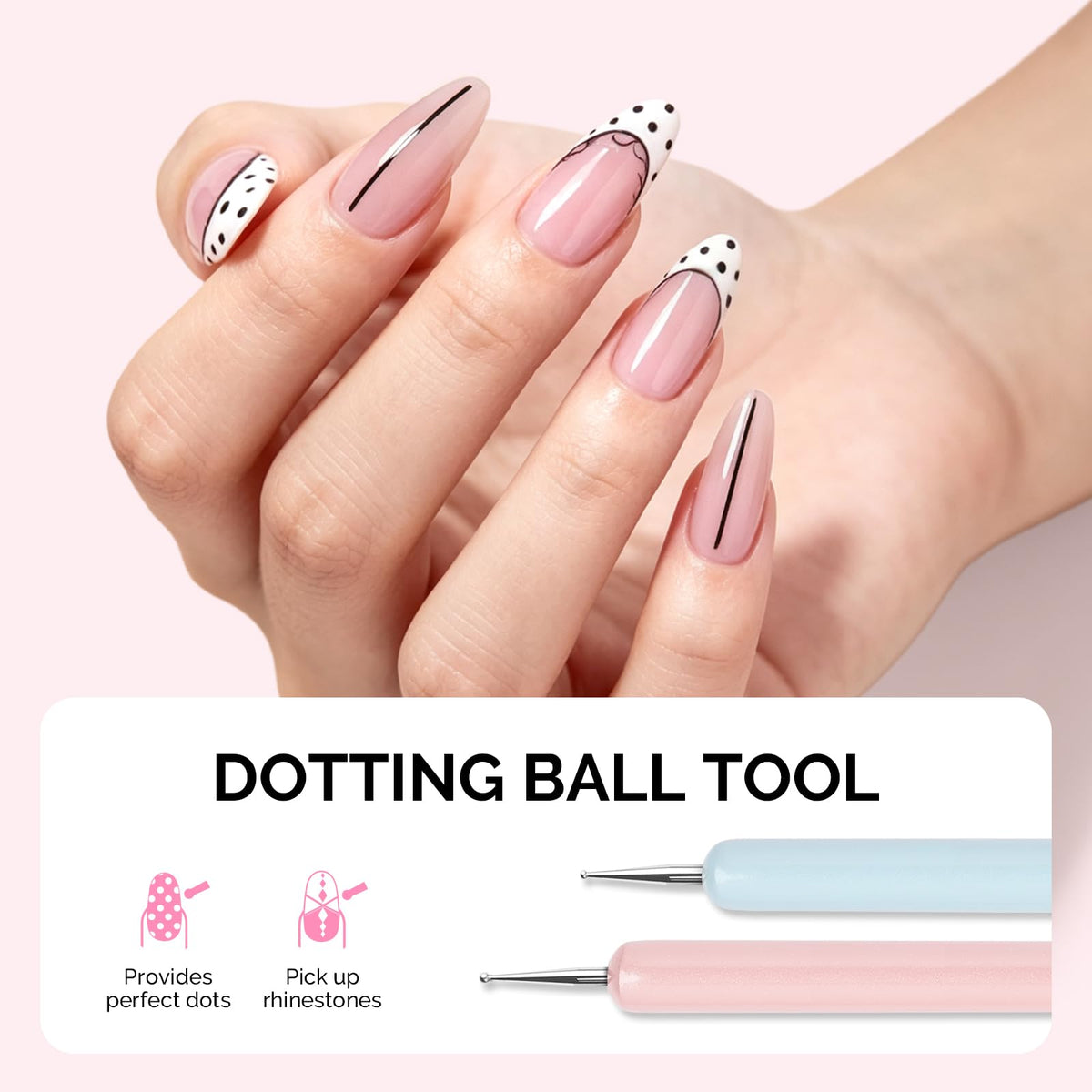 MelodySusie Nail Art Brushes Set, 6pcs Nail Art Design Pen Painting Tools