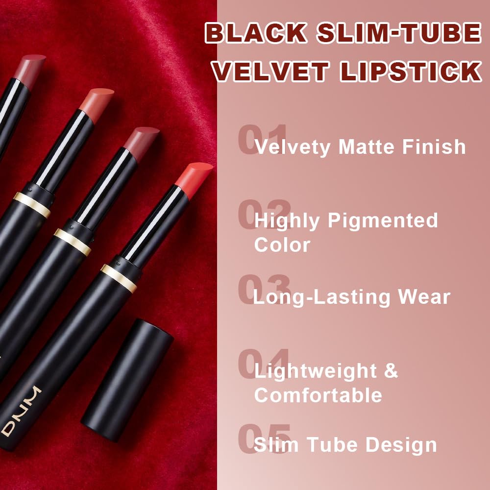 evpct Rich Rose Velvet Matte Lipstick Long Lasting Waterproof for Women