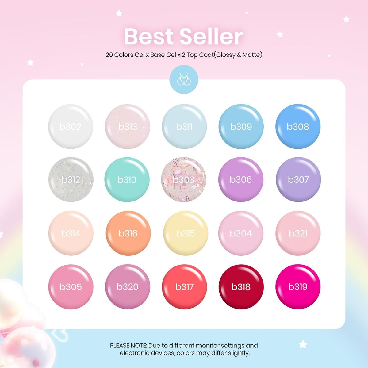 Beetles Fall Gel Polish Set, Fingertip Palette Collection, 32 Colors